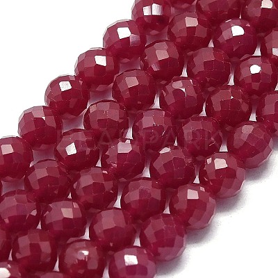 Lab Grown Red Corundum Beads Strands G-G106-C13-05-1-1