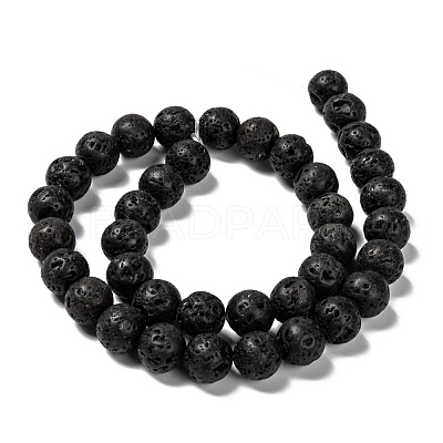 Natural Lava Rock Round Bead Strands X-G-M169-10mm-03-1