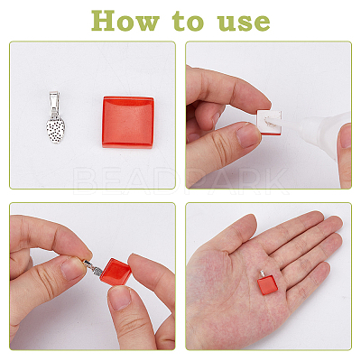 150Pcs Alloy Glue-on Flat Pad Bails TIBE-DC0001-26-1