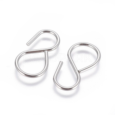 Tarnish Resistant 304 Stainless Steel Hook and S Hook Clasps STAS-E464-18P-1
