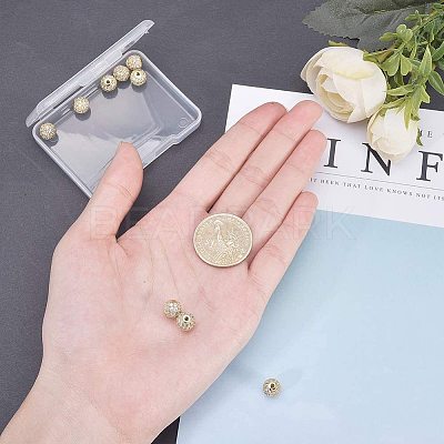Rack Plating Brass Cubic Zirconia Beads ZIRC-NB0001-09-1