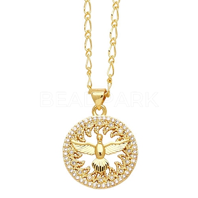 Brass Micro Pave Cubic Zirconia Pendant Necklaces PW-WG45591-03-1