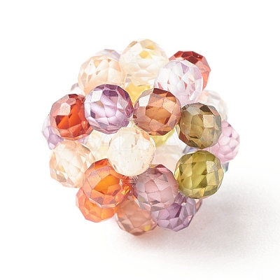 Cubic Zirconia Round Weave Beads CZ-JF-4MM-M1-1