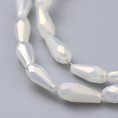 Electroplated Opaque Glass Beads Strands X-EGLA-L015-FR-B11-1