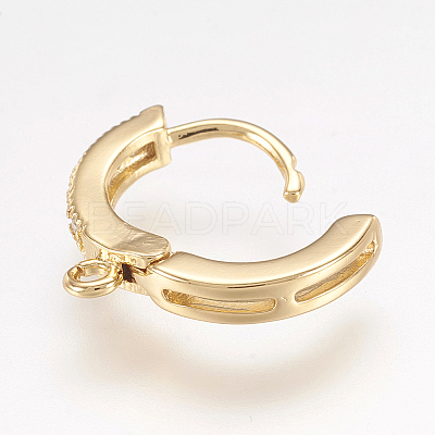 Brass Huggie Hoop Earring Findings X-KK-L152-20G-1