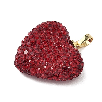 Brass Rhinestone Pendants KK-K293-48C-G-1