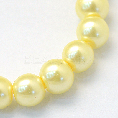 Baking Paint Pearlized Glass Pearl Round Bead Strands HY-Q003-6mm-22-1