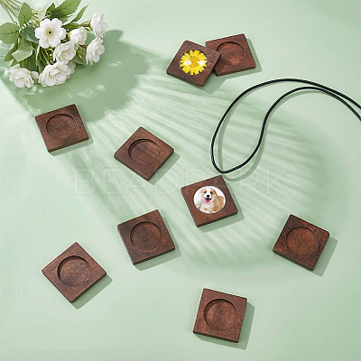Wood Cabochon Settings WOOD-WH0124-162B-1