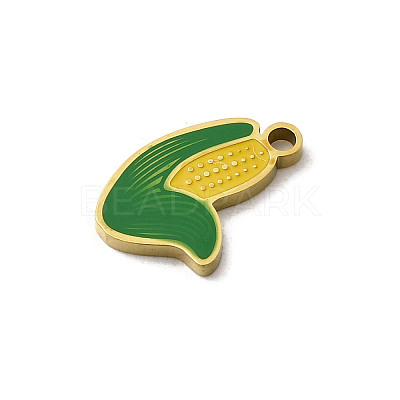 304 Stainless Steel Enamel Charms STAS-I335-03G-03-1