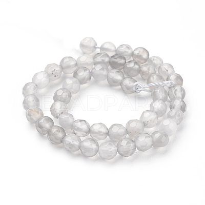 Natural Grey Agate Beads Strands X-G-G067-4mm-1-1