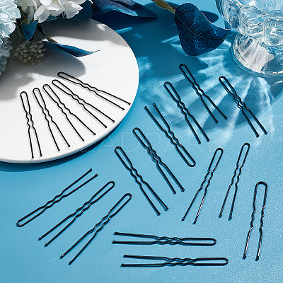100Pcs Hair Accessories Iron Hair Forks Findings OHAR-SC0001-08-1