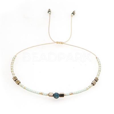 Adjustable Glass Seed Bead Braided Bead Bracelets for Women VT9382-45-1