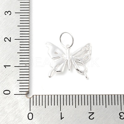 925 Sterling Silver Pave Clear Cubic Zirconia Hollow Butterfly Pendants STER-S013-03S-1