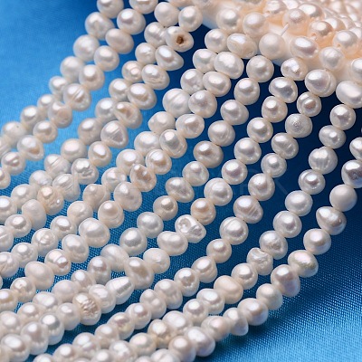 Potato Natural Cultured Freshwater Pearl Beads Strands PEAR-E007-3-4mm-AA-1