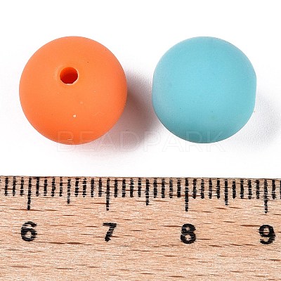Rubberized Style Imitated Silicone Acrylic Beads MACR-T048-01A-07-1