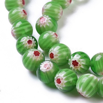 Round Millefiori Glass Beads Strands LK-P002-12-1