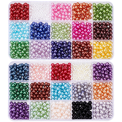 1800Pcs 30 Colors Imitation Pearl Acrylic Beads OACR-SP0001-17-1