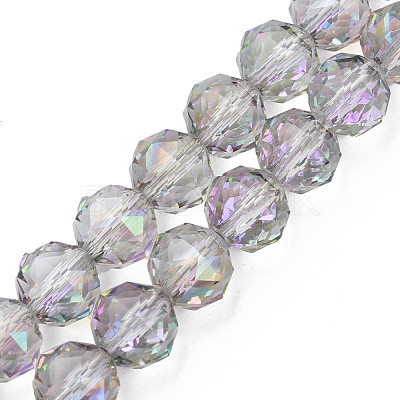 Electroplate Transparent Glass Beads Strands EGLA-N002-34B-C06-1