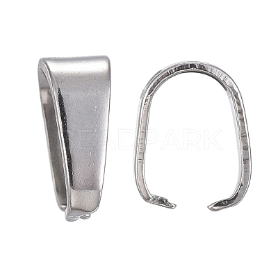 Tarnish Resistant 201 Stainless Steel Snap on Bails STAS-F117-16P-6x12-1