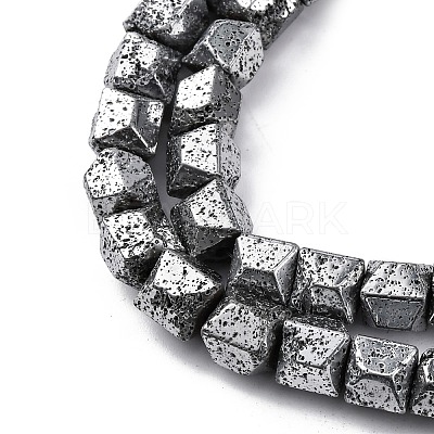 Electroplated Natural Lava Rock Beads Strands G-A256-D01-01A-1