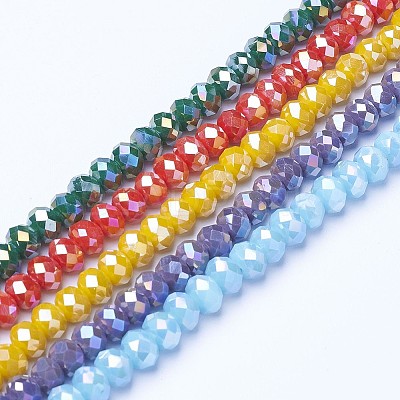 Electroplate Glass Beads Strands EGLA-A034-P3mm-B-1