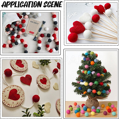 40Pcs 4 Colors Wool Felt Balls DIY-SC0029-40C-1