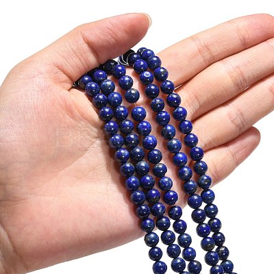 Natural Lapis Lazuli Beads Strands G-G423-6mm-AB-1