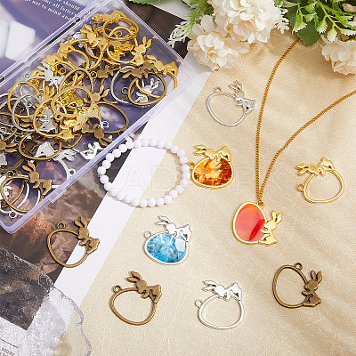 48PCS 3Style Easter Theme Alloy Pendants FIND-CA0008-68-1