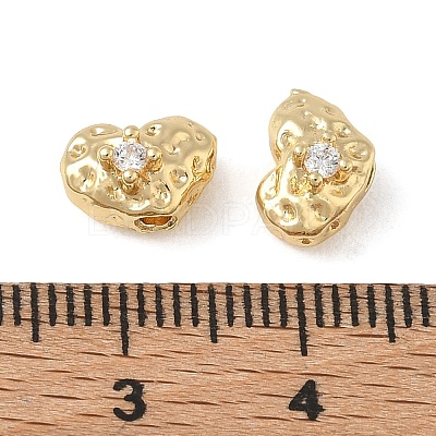 Brass Micro Pave Clear Cubic Zirconia Beads CU-CBAC675-09G-1