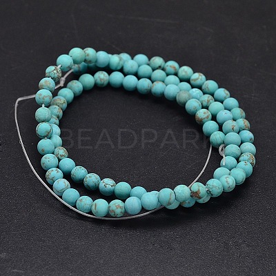Frosted Round Natural Magnesite Beads Strands G-I168-06-6mm-1