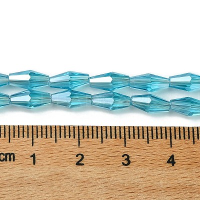 Transparent Electroplate Glass Beads Strands GLAA-K064-05A-PL07-1