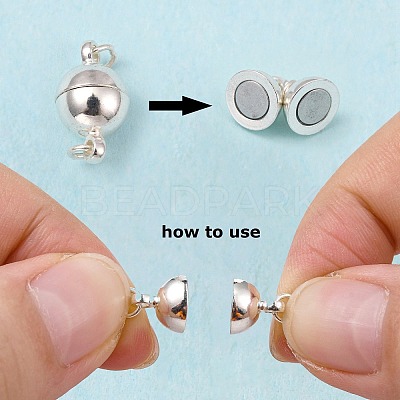 Brass Magnetic Clasps with Loops KK-MC020-S-NF-1