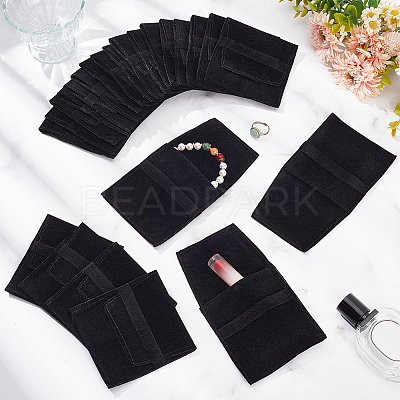 Velvet Jewelry Flap Pouches ABAG-WH0038-43F-1