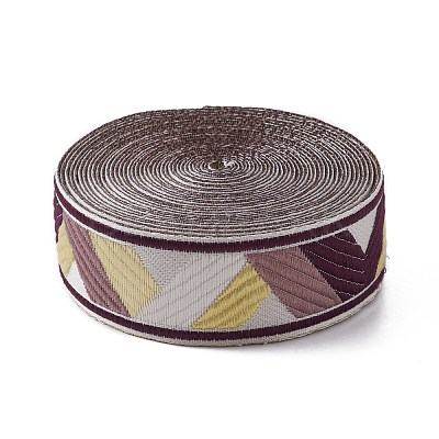 Ethnic Style Embroidery Polycotton(Polyester Cotton) Ribbons OCOR-WH0066-55B-1