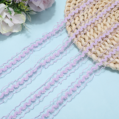 25M Nylon Elastic Pleated Lace Trim OCOR-CY0001-13D-1