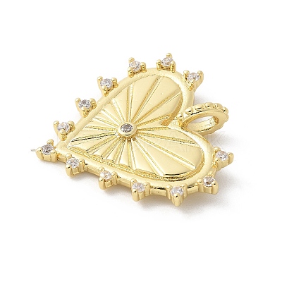 Brass Micro Pave Cubic Zirconia Pendants KK-P294-15G-1