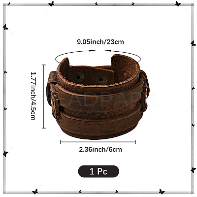1Pc Cowhide Cord Wide Cord Bracelets BJEW-CL0001-07B-1