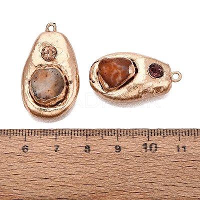 Natural Agate(Dyed & Heated) Pendants G-N366-04G-1