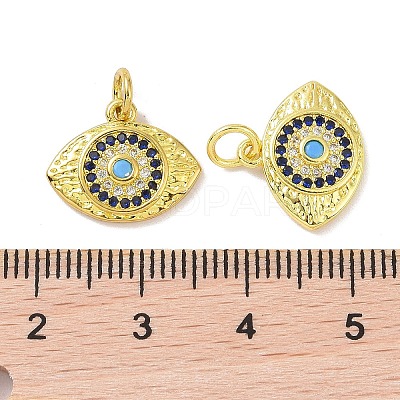 Golden Brass Micro Pave Cubic Zirconia Pendants KK-L209-039G-01-1