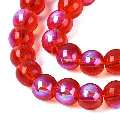 Transparent Electroplate Glass Beads Strands EGLA-Q132-6MM-01A-06-1
