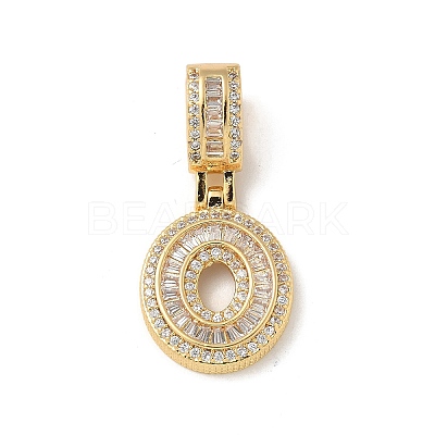 Brass Clear Cubic Zirconia European Dangle Charms LS-KK-R003-01G-00-1