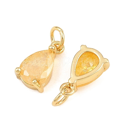 Brass & Glass Pendants KK-Q085-16G-07-1