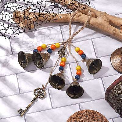 Halloween Iron Protective Witch Bells for Doorknob Hanging Ornaments HJEW-JM01896-02-1