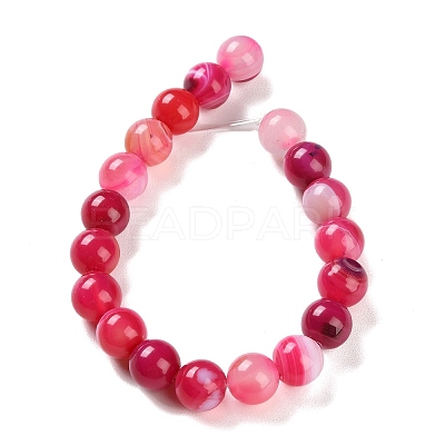 Natural Striped Agate/Banded Agate Beads Strands G-Z060-A01-C06-1