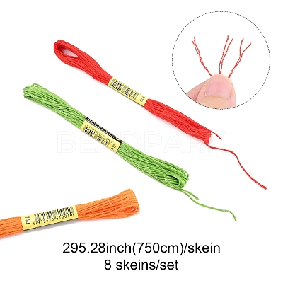 7 Sets 7 Colors Cotton Crochet Threads OCOR-FS0001-02B-1