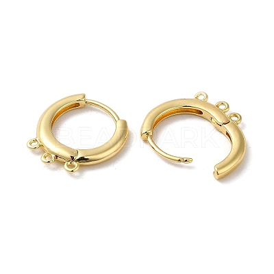 Rack Plating Brass Huggie Hoop Earring Findings KK-E084-84G-1