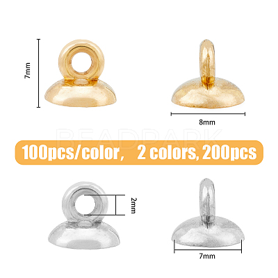 200Pcs 2 Colors Plastic Bead Cap Pendant Bails KY-HY0001-04-1