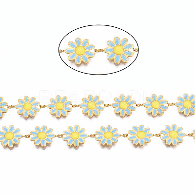304 Stainless Steel & Enamel Link Chains CHS-Q004-001F-NF-1