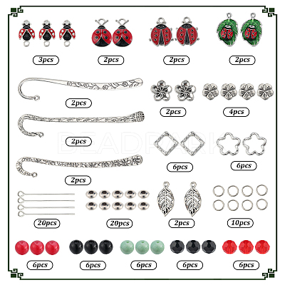DIY Ladybug Theme Alloy Bookmarks Making Kits DIY-SC0028-17-1