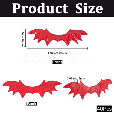 40Pcs Imitation Leather Evil Wings Ornament Accessories DIY-GF0008-82A-1